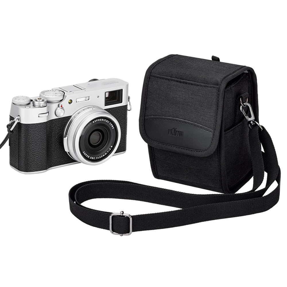 KIWIFOTOS Travel Camera Bag with Strap, Camera Carrying Case for Fujifilm Fuji X100VI X100V X100F Sony A6700 A6600 A6000 A6100 Ricoh GR III CANON POWERSHOT V1 Compact Camera Bags Black-picture-15