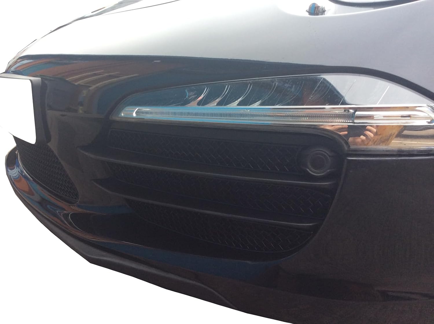 Zunsport Compatible With Porsche 991 Carrera C2 - Outer Grill Set (With Parking Sensors) - Black Finish (2011-2015)