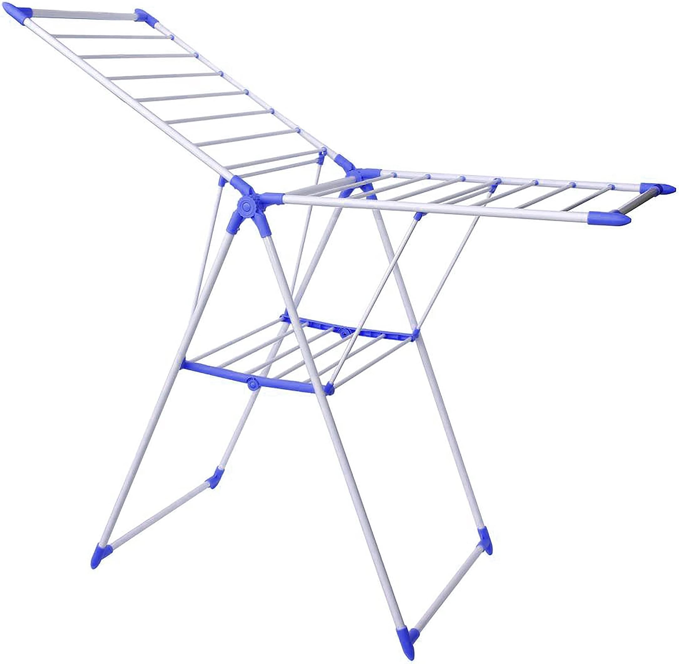 Royalford Metal Cloth Dryer 159X62X102 CM Folding Clothes Airer Clothes Airer Clothes Airer 16m Drying Length Stainless Steel White and Blue, Multicolor, Royalford RF9458 Adjustable Metal Cloth Dryer