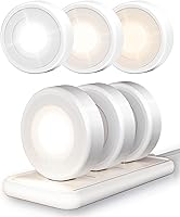 Vista 11 de EZVALO Luces LED de disco, luces recargables adhesivas de toque, luz inalámbrica de armario, 3 temperaturas de color, luces debajo del gabinete