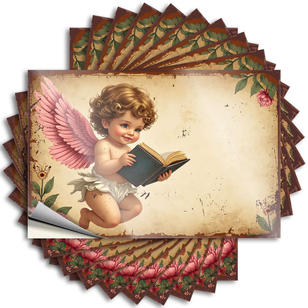 Bumper Half Outside Decor Hat Angel Reading A Book with Wings. - No Residue Decals for Summer(6X9CM)