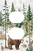 Vista 15 de Cubierta de interruptor de luz basculante de palanca de 2 bandas con textura de tablón rústico, diseño floral de mariposa y margarita