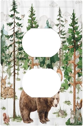 Miniatura 15 de Cubierta de interruptor de luz basculante de palanca de 2 bandas con textura de tablón rústico, diseño floral de mariposa y margarita