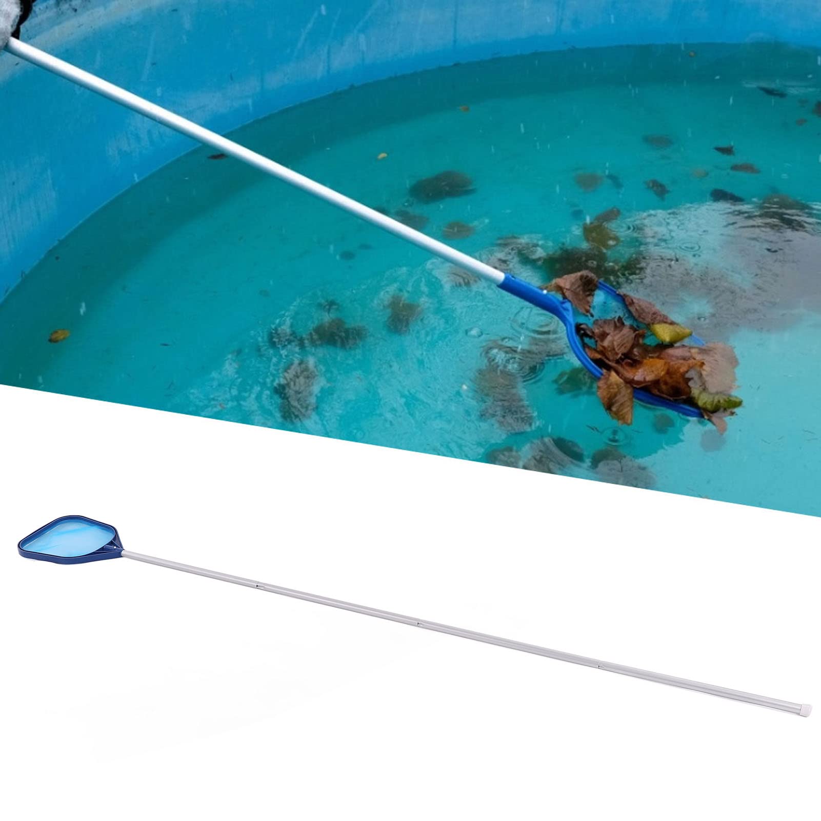 Fafeicy Kit de Limpieza de Piscina con Varilla de Aluminio y Cabezal de