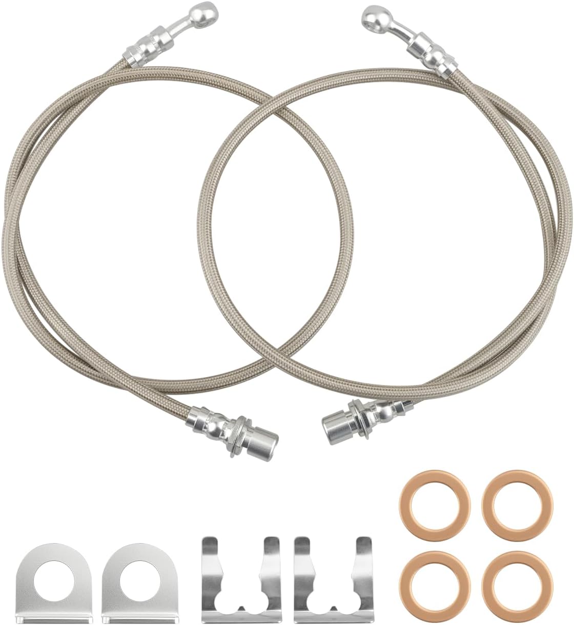 Extended Brake Lines Stainless Steel Fit for Chevy Silverado 1500 Fit for GMC Sierra 1500 2wD 1999-2007 (2007 Models Must Be Classicbody Style)