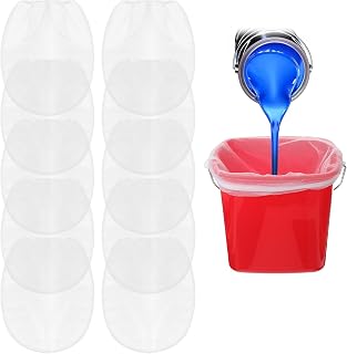 10 PCS Paint Strainer Bag 1 Gallon, Paint Strainers Bag Regular Fine Mesh Elastic Top Bags Strainers for Paints Sprayers (White)