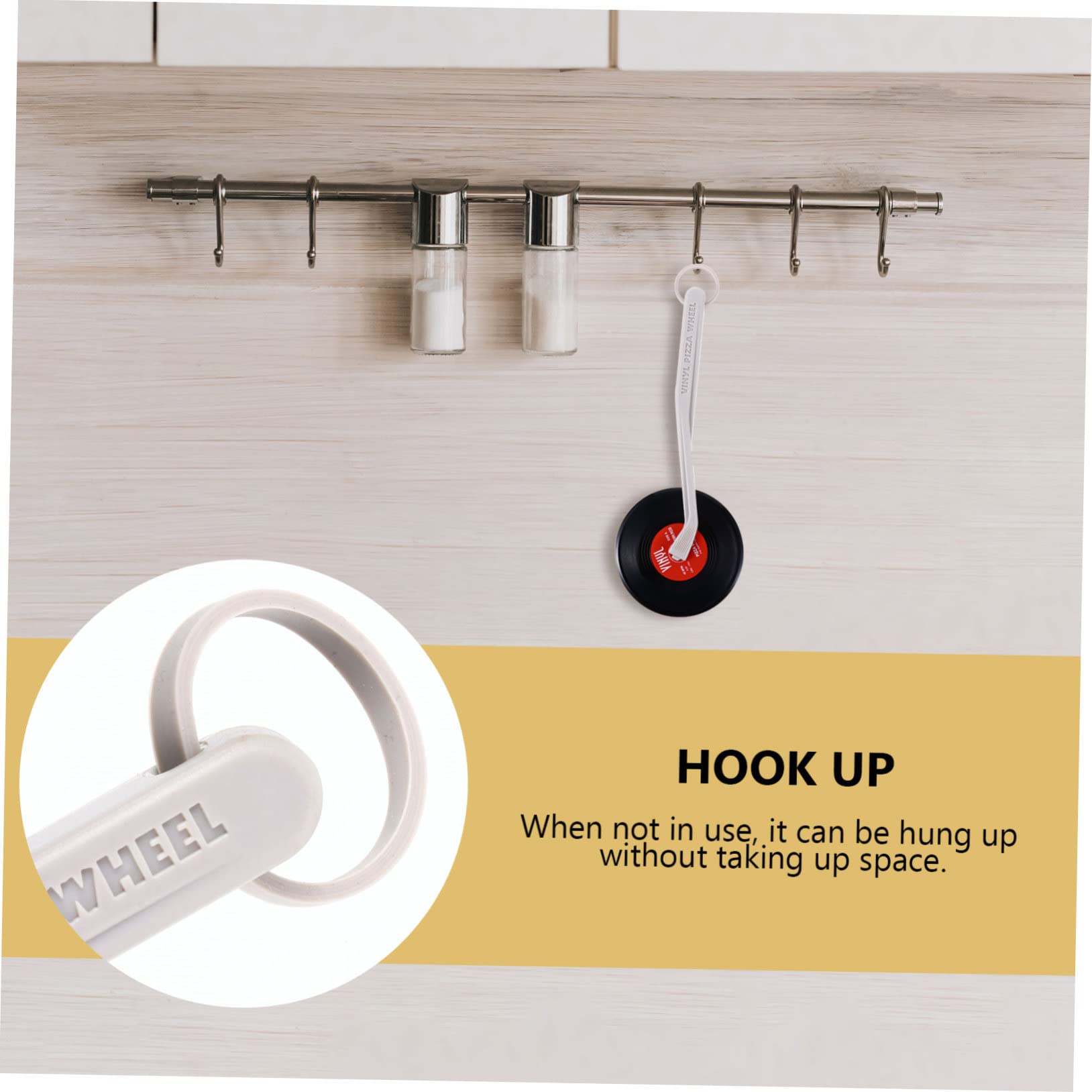 PRETYZOOM 1Pc Vinyl Record Design Pizza Wheel Cutter Unique Kitchen Gadget for Pizza Lovers Portable Lightweight Easy to Clean Serrated for Sharpness Pizza Accessories