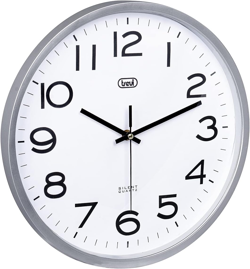 Trevi Wall Clock, Silver, One-Size