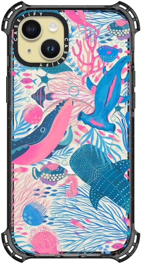 CASETiFY Bounce Case for iPhone 15 Plus [6X Military Grade Drop Tested / 21.3ft Drop Protection/Compatible with Magsafe] - Under The Sea - Clear Black - Image 2