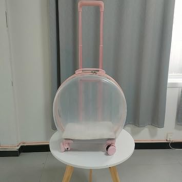 Macaso Pet Trolley Case Carrier Cats Dogs Breathable Rolling LugJKTge Bag Carry Bag Pink Striped