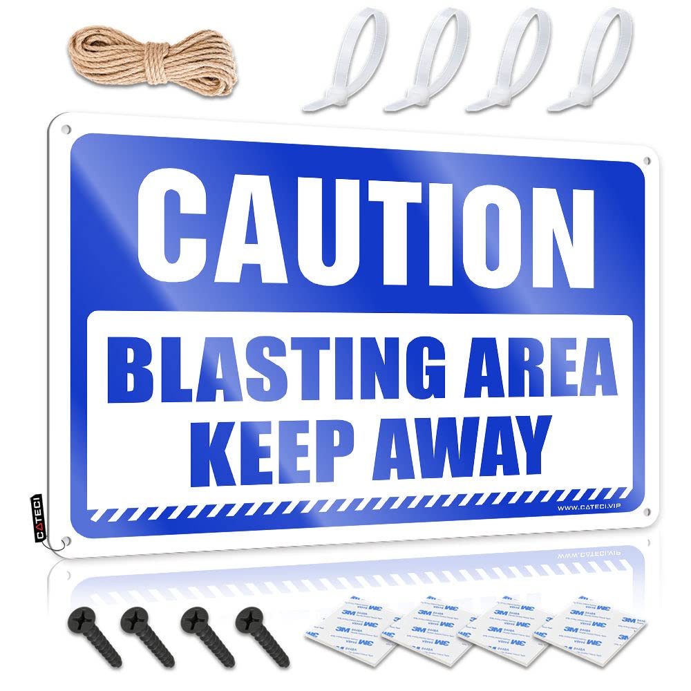 Things For Boys Room Caution Blasting Area Keep Away Tin Sign Bar Decor For Home Garage Signs For Men Vintage(30X40CM)