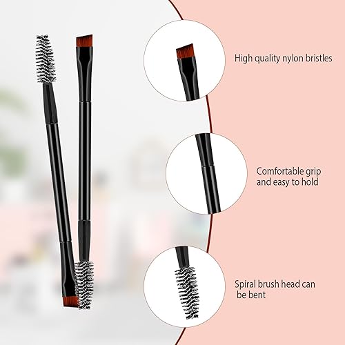 Miniatura 3 de 18 cepillos para cejas, cepillo de cejas de doble punta y carrete, carretes para cejas, cepillos de cejas para cejas, peine de cejas, cepillo de