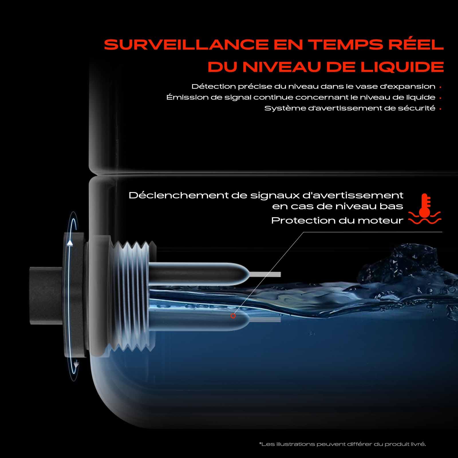 Frankberg Capteur de niveau de liquide de refroidissement, cloche | Compatible avec: Xsara N1, 405 II Break 4E, Boîte Partenaire 5, 607 9D 9U, DS5, 306 7B N3 N5, C3 II SC, 405 I 15B