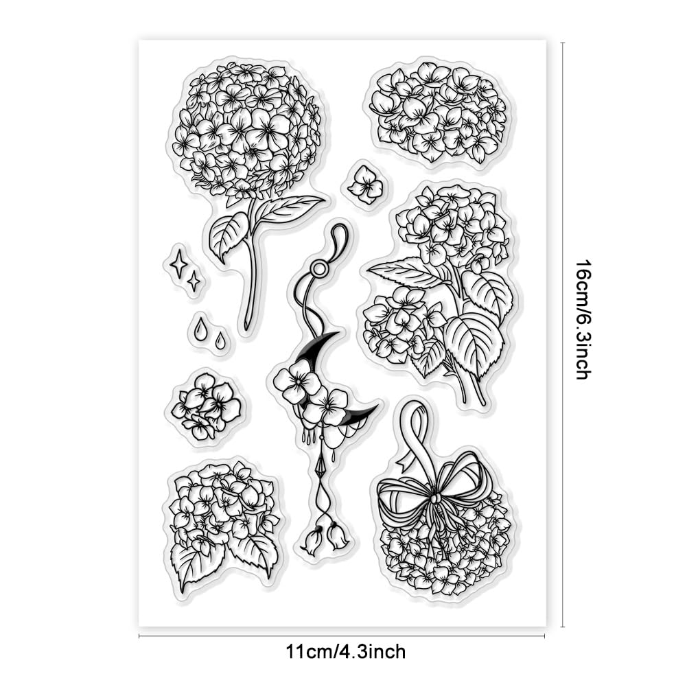 PH PandaHall Timbri Trasparenti In Silicone – Foglio 16x11 Cm Con Motivi Fiori, Piante E Strega – Per Scrapbooking E Biglietti Fai Da Te - 4