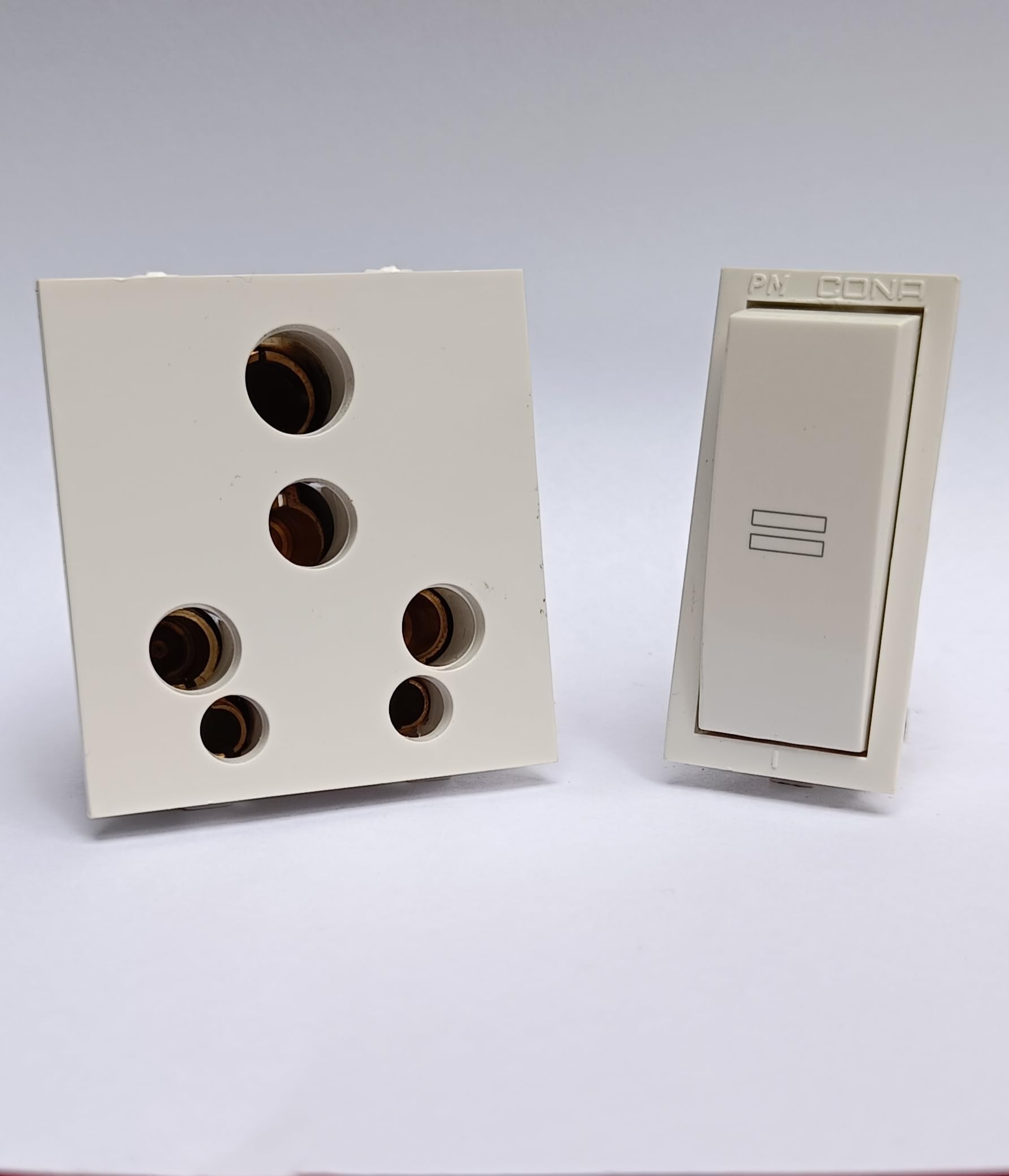 CONA Step 1 Way Modular Switch 16A White, Pack of 1| + CONA 3Pin Universal 6/16A Socket (Without Shutter) Pack of 1| ISI Marked, Accessories For Home Office Shop Etc.(Total Quantity 2pcs)-picture-20
