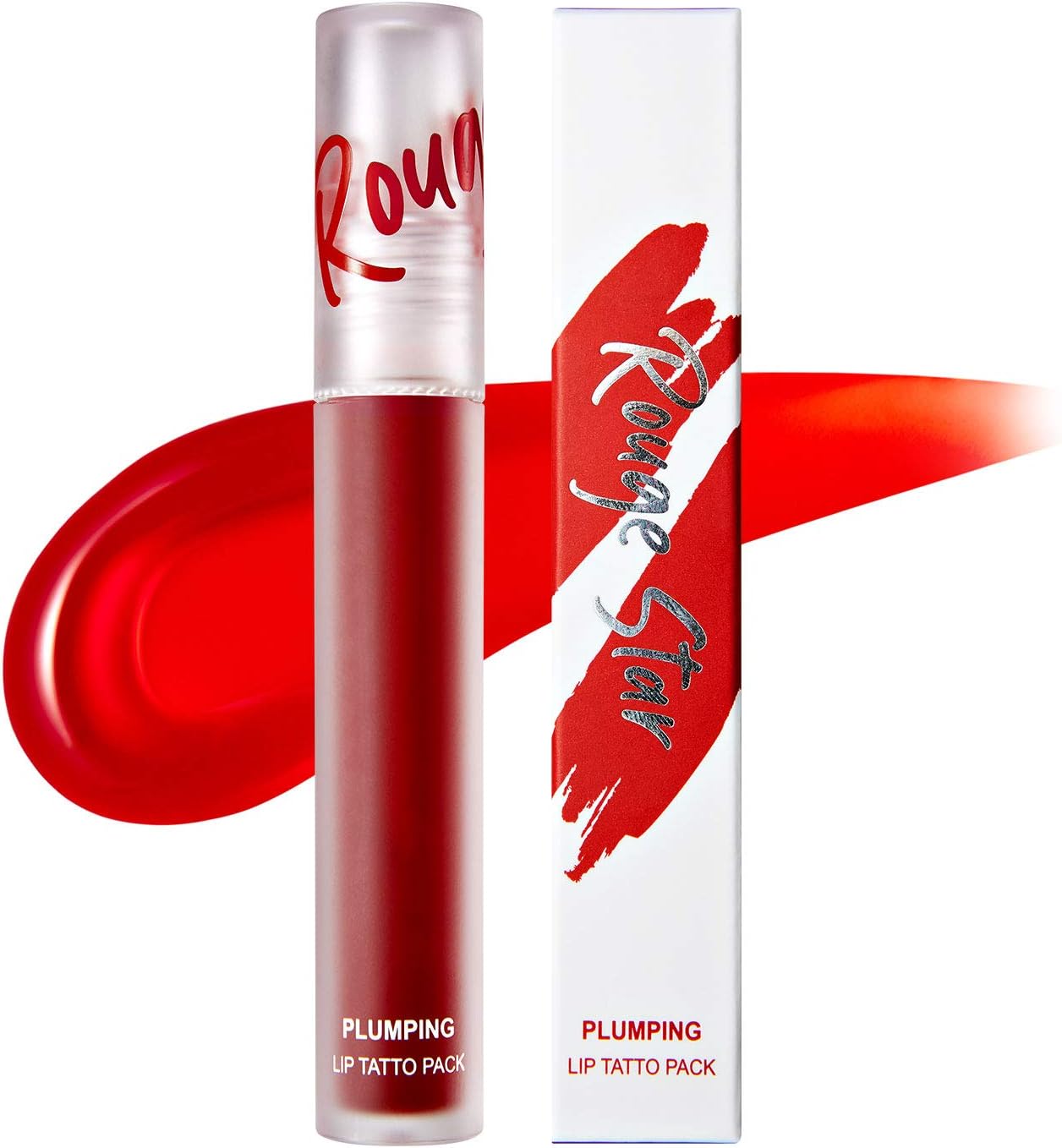CATRIN Rouge Star Plumping Lip Tattoo pack #Richly Red Tinted Peel off Lip Stain with Plumping Effect, 12 hours Long-lasting Effect