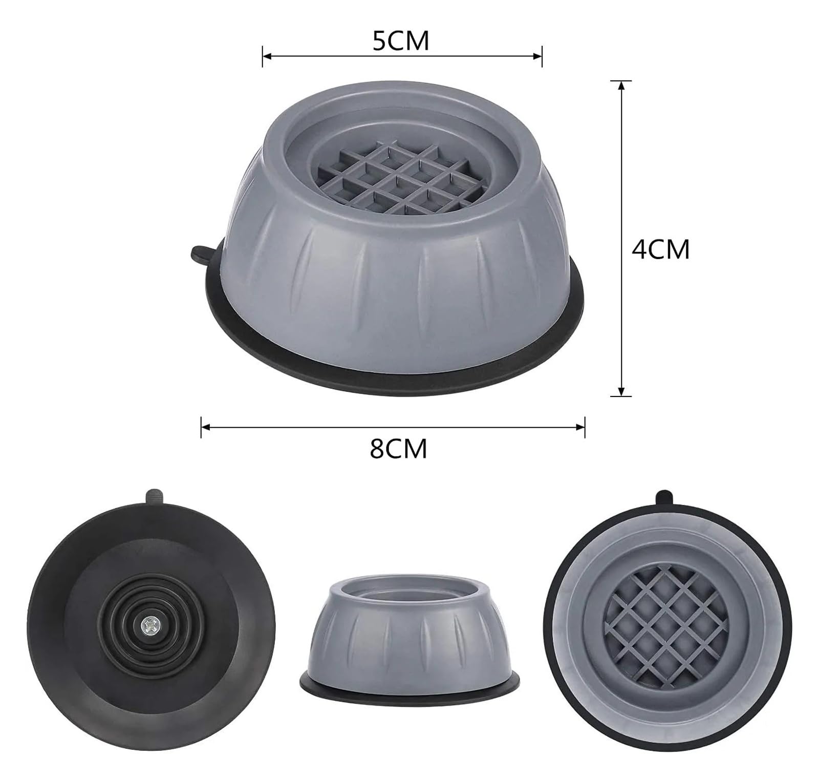 1/2/4 almohadillas antivibración para pies, patas de goma, antideslizantes, silenciosas, soporte para lavadora, amortiguadores de soporte para muebles (2 piezas)