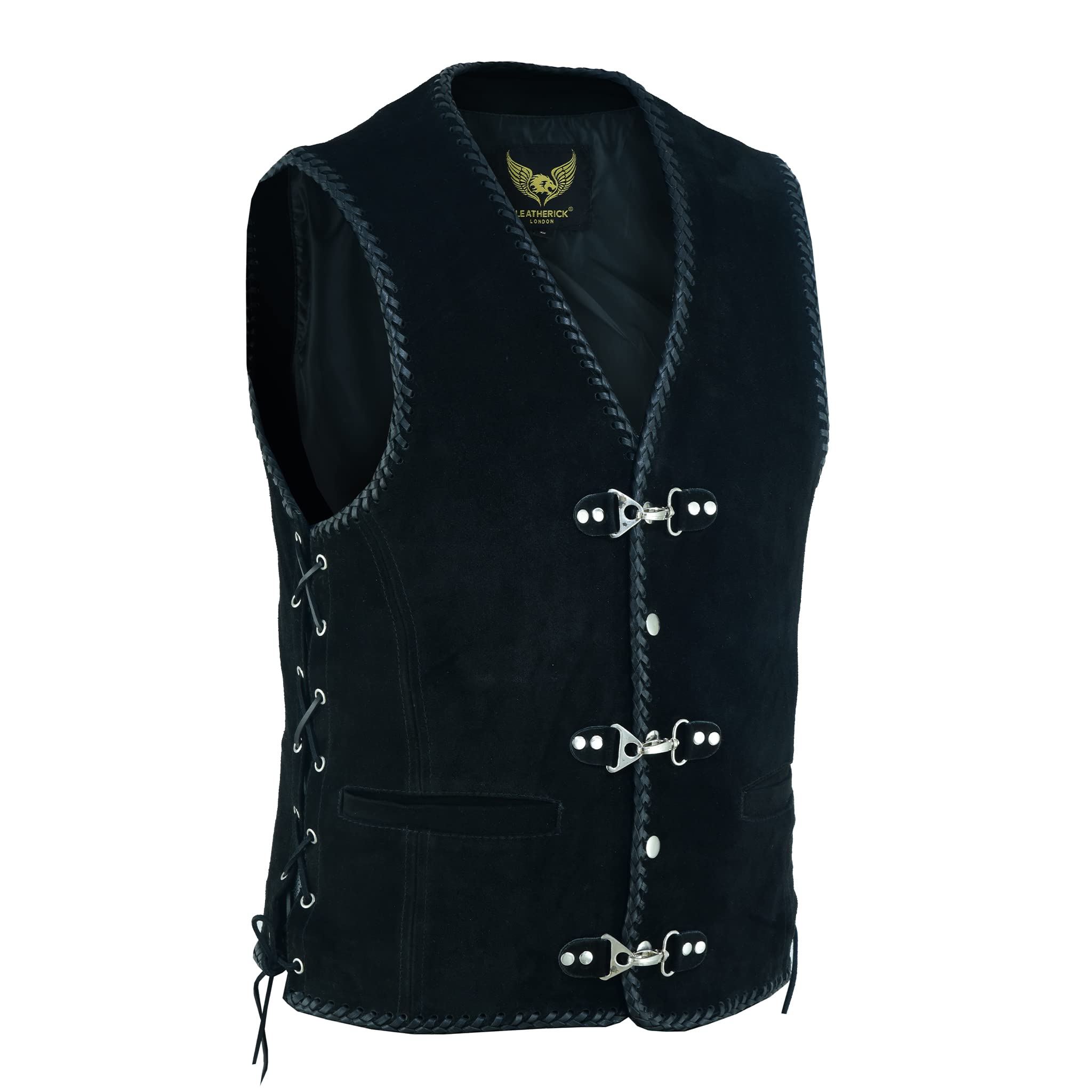 Leatherick Herren Premium Nappa Schafsleder Cafe Racer Schwa