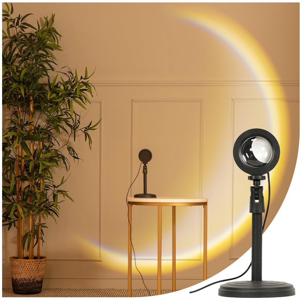ValueLights | Crescent Moon Projector Lamp, Bedroom Bedside Lamp, Mood Lighting | Night Lights, Home Décor & Improvement Essential | USB Cable