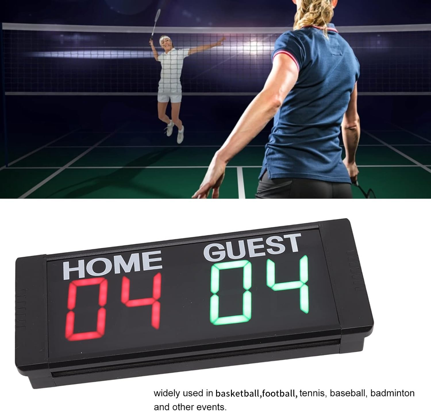 Tableau D'affichage électronique LED Gardien de Score Numérique avec Télécommande pour Basketball, Volley-Ball, Sports d'intérieur et d'extérieur. luminosité Réglable