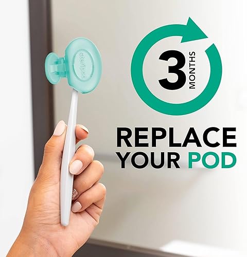 Miniatura 3 de Steripod Protector de cepillo de dientes con clip con aceites esenciales de menta, mantiene el cepillo de dientes fresco y limpio, se adapta a la