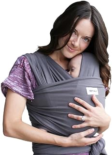 Sleepy Wrap Stretchy Ergonomic Baby Carrier Sling for Newborns to Toddlers - Hands-Free Lightweight Baby Wrap 7-35 lbs (Grey)