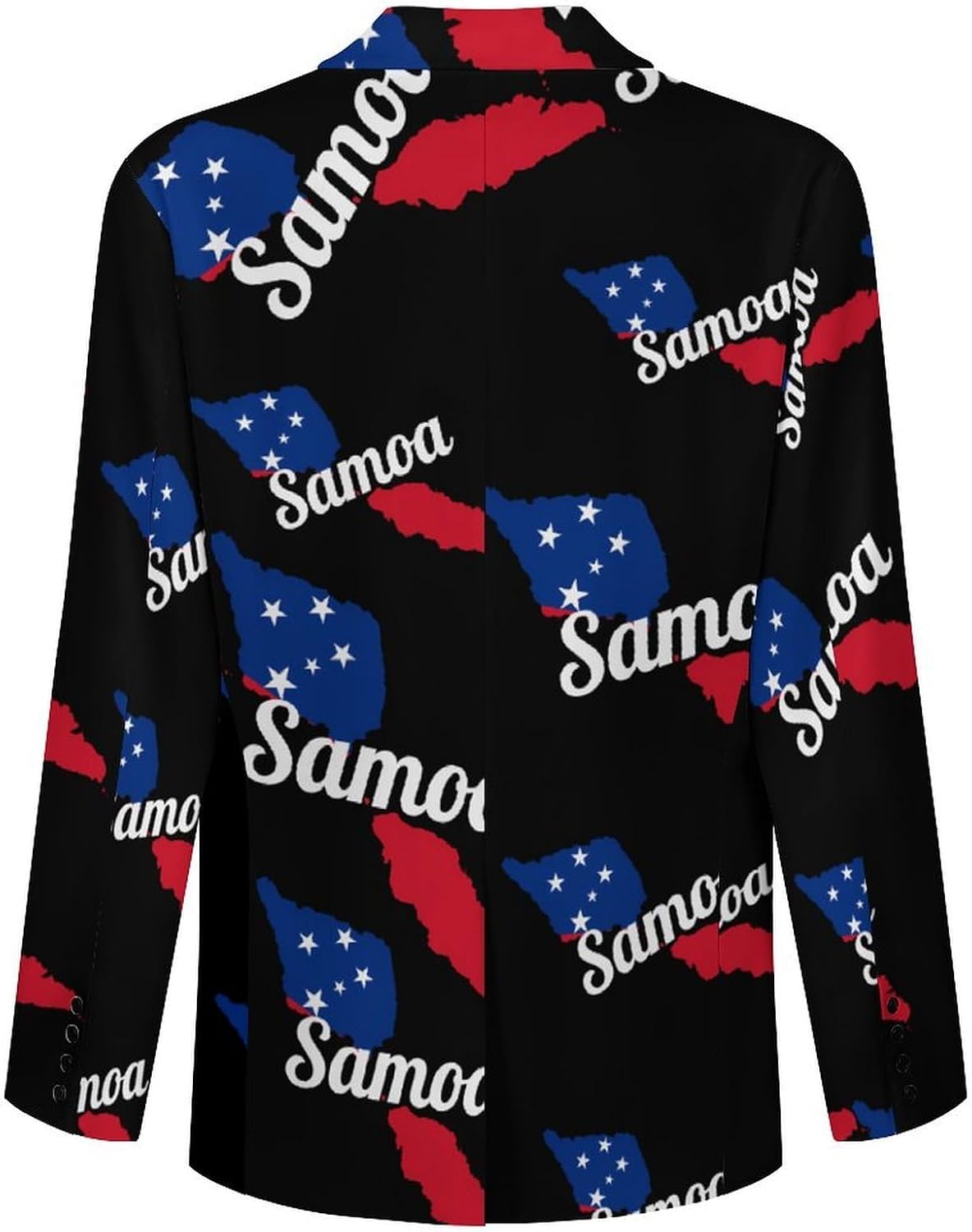 U.S.A.Samoa Map Flag Mens Blazer Jacket Business Casual Suit Sport Coats Wedding Party Tuxedo