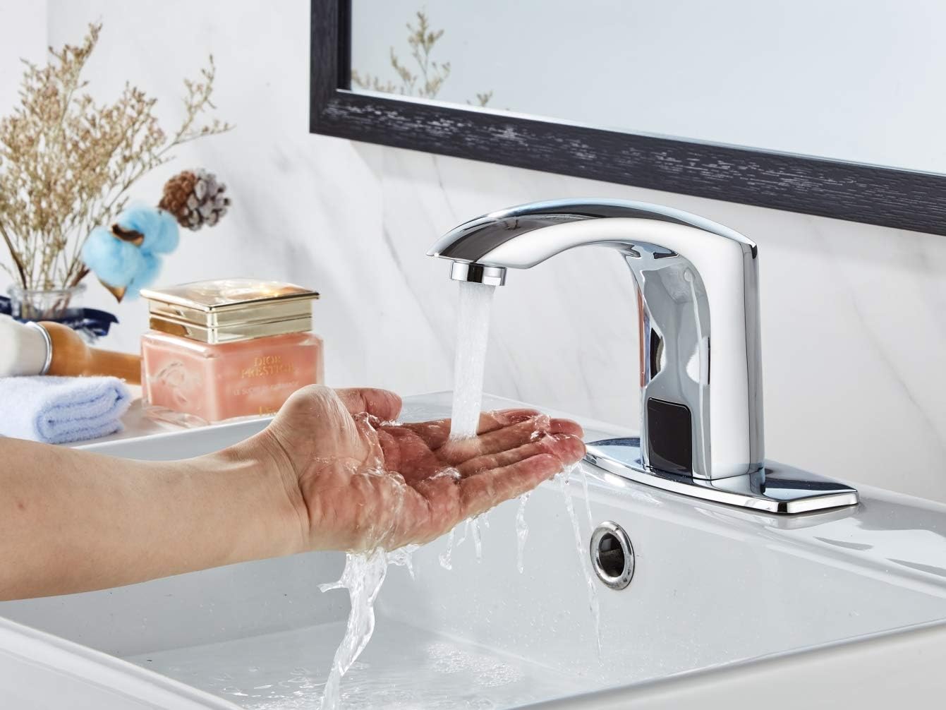 Buy Luxice Sensor Automatic Touchless Bathroom Sink Faucet Hot Cold Mixer Cover Plate Included Faucet Chrome Finished Online In Turkey B087cdrr8m