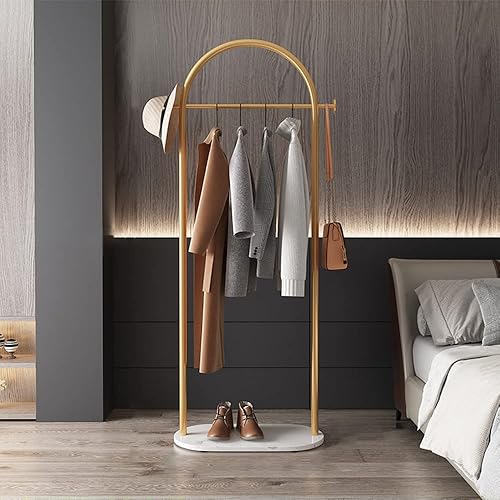 Miniatura 9 de Perchero de ropa dorado, moderno perchero independiente para colgar ropa, perchero resistente con base de mármol, para dormitorio, baño, sala de