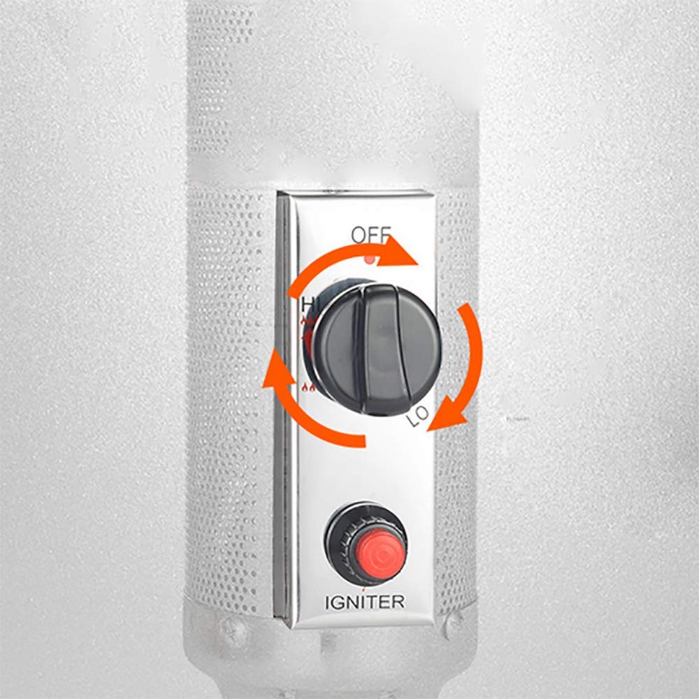 YRBDSA Stainless Steel Outdoor Garden Freestanding Heater, 13KW Gas