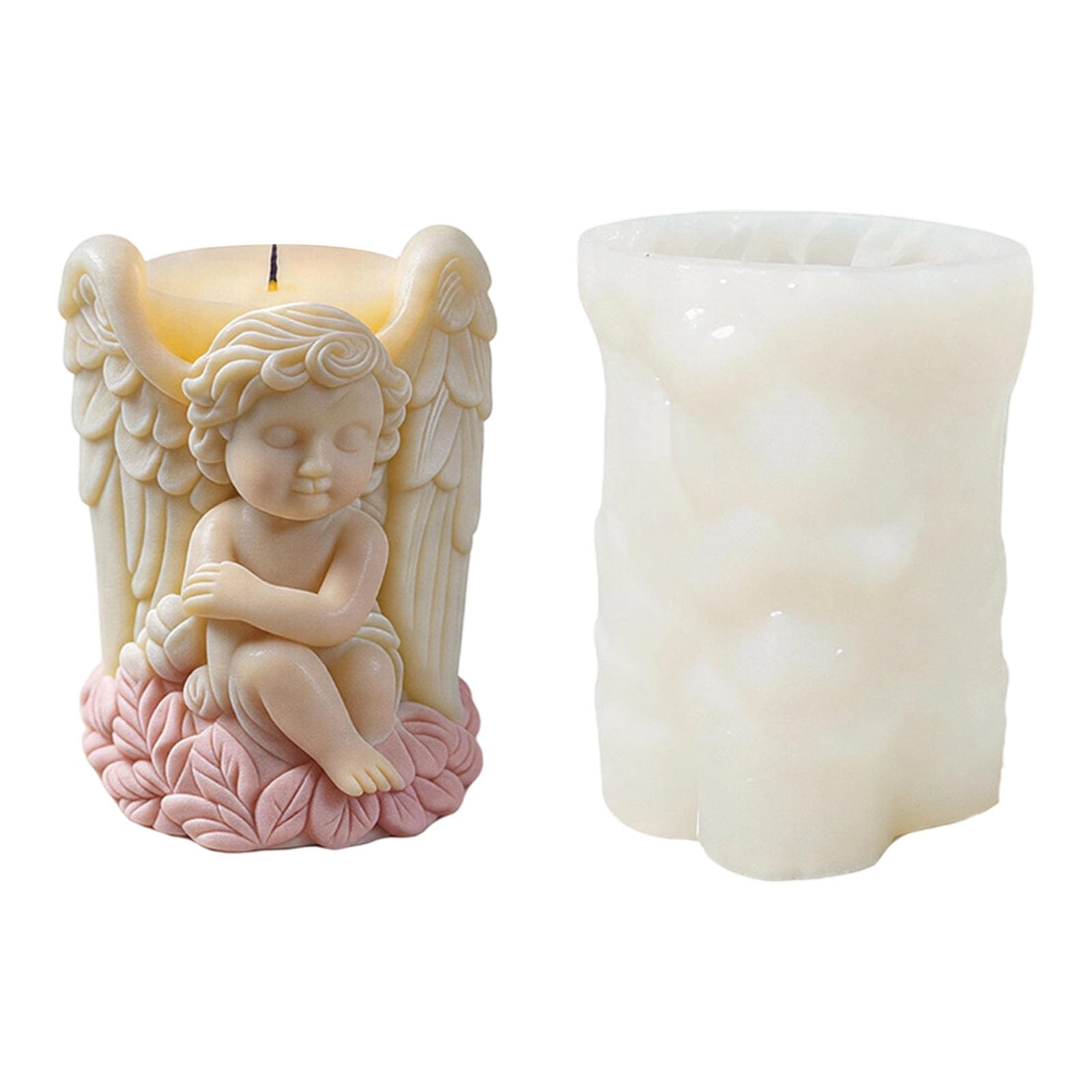 Alksubbm Wing Carving Cylinder Silicone Mold for Resin Casting Making Soap Gypsum Ornament Holiday Decoration Cast