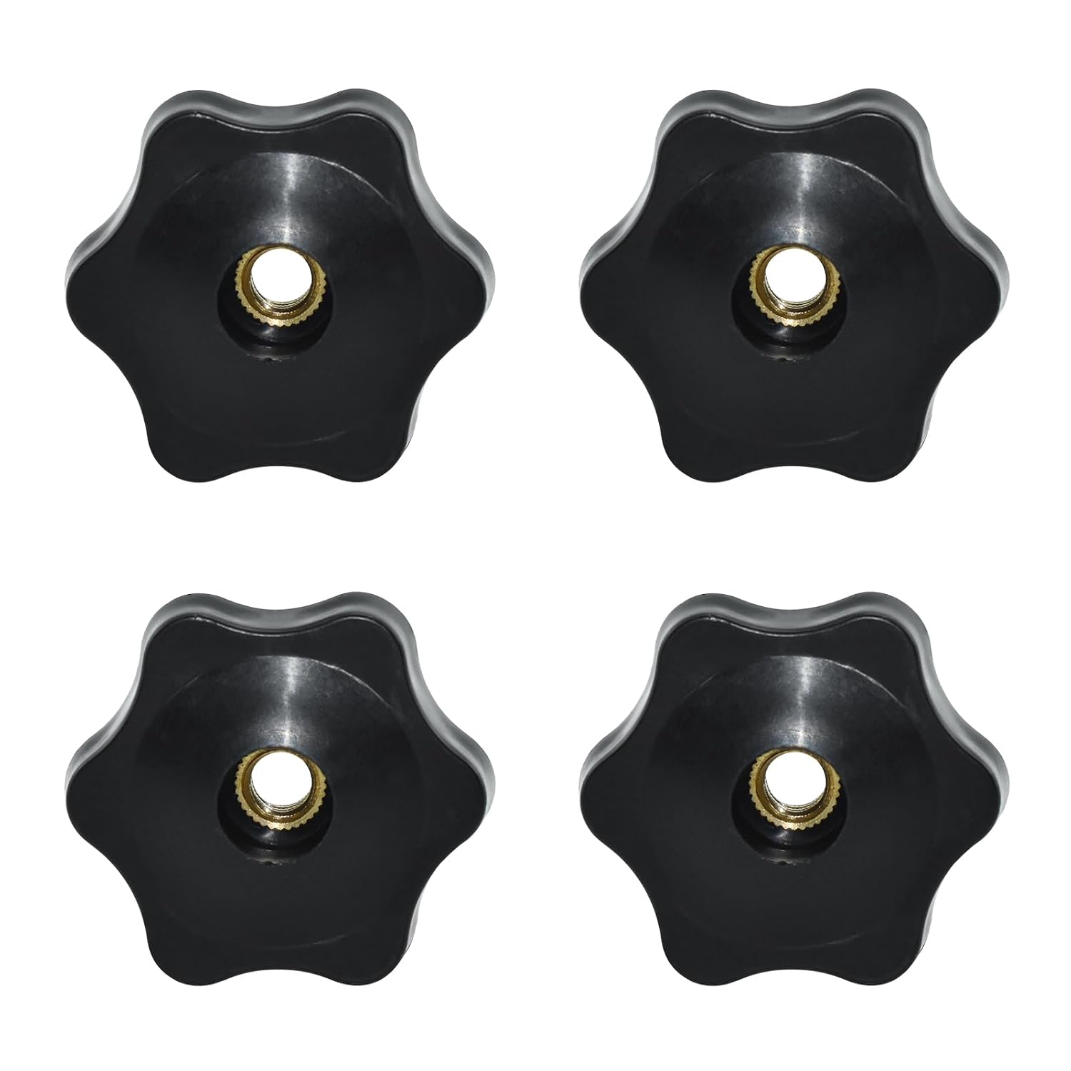 Aifeier ET 4 Pcs 1/4"-20 Inch Knob Black Nylon Screw-On Type Thru