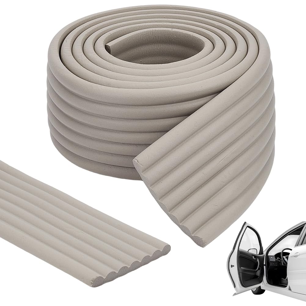 GORGECRAFT 2M x 8cm Garage Wall Protector Roll Anti-Scratch Car Door Bumper Protector Strip with Adhesive Tape Synthetic Rubber Edge Guard Trim for Concrete Walls Furniture Corner Gray