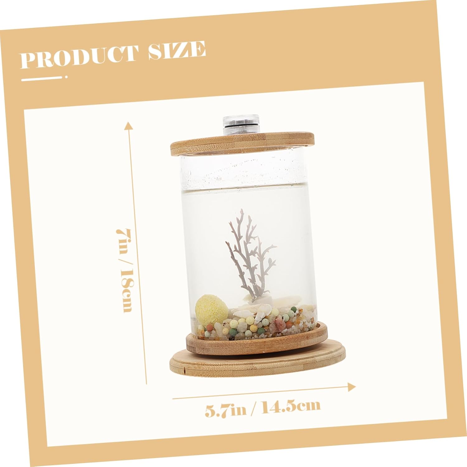 Garneck 1 Set Rotating Fish Bowl Unique Desktop Aquarium Tank with Phyllostachys Pubescens Frame for Home and Office Decor for Gardens and Craft Displays