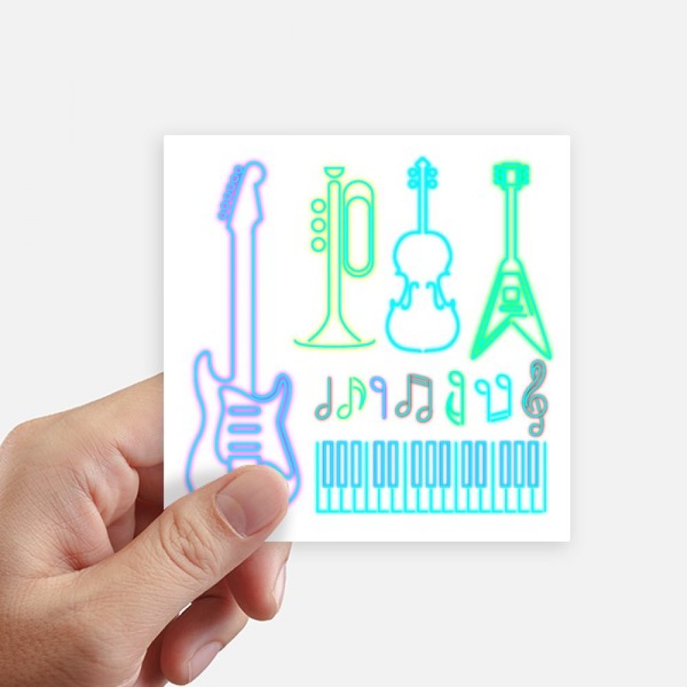 Guitare néon autocollant multicolore de 10cm pour customisation durable