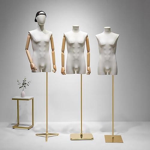 Miniatura 6 de FWTXZTER Forma de vestido masculino, maniquí de altura ajustable para hombre, cuerpo completo con abdominales, maniquíes de hombre, torso con
