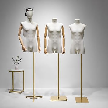 Male Mannequin, Male Dress Form, Height Adjustable Mens Mannequin with Abs