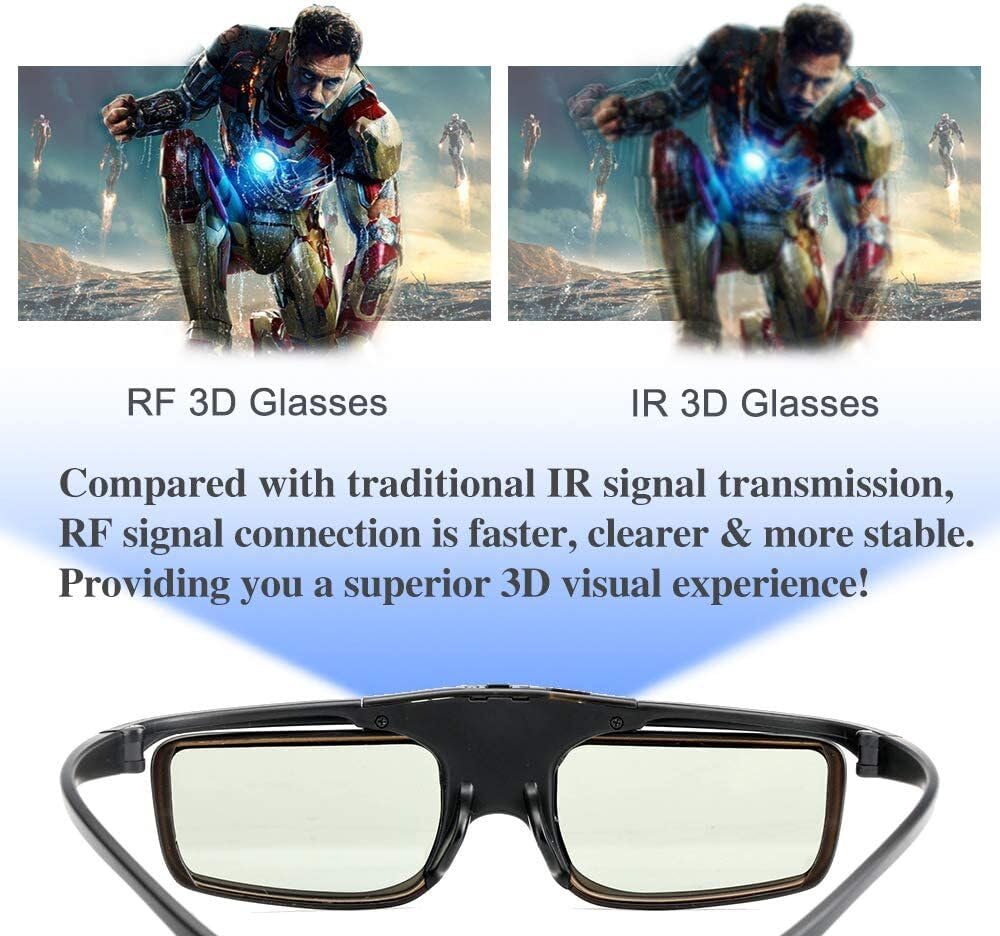Occhiali 3D attivi ricaricabili Bluetooth RF adatti per proiettori TV 3D Sony TDG-BT500A