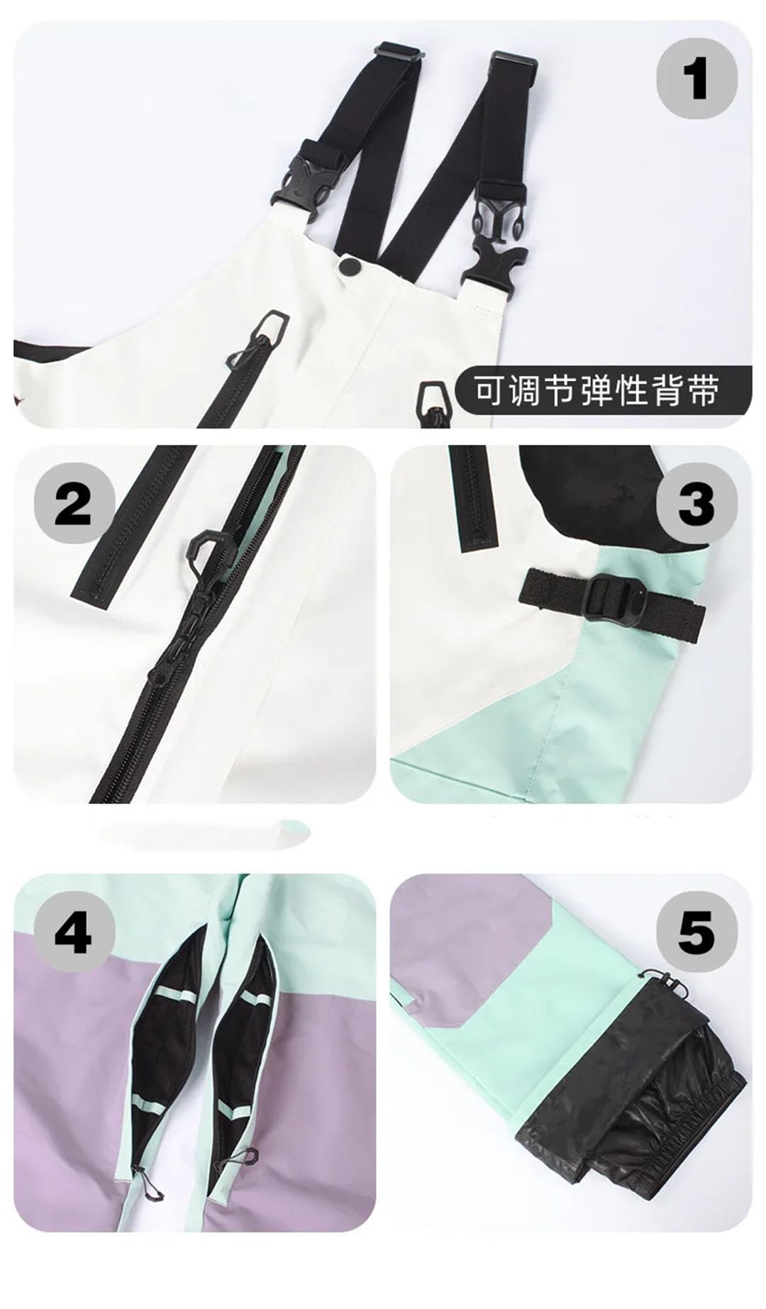 Inverno Donne Snowboard Bretelle Antivento Traspirante Caldo Outdoor Un Pezzo Sci Neve Pantaloni