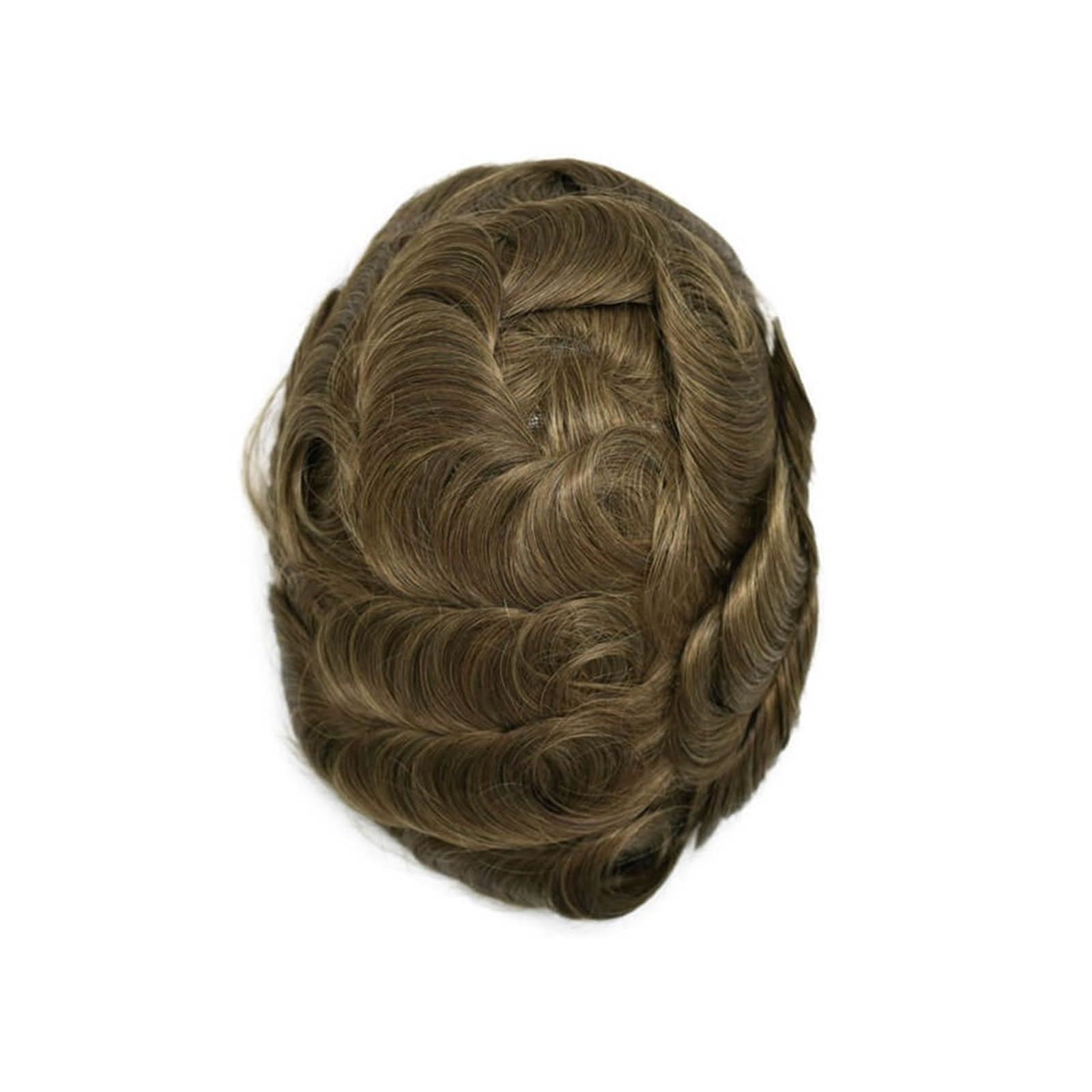 Uomini Parrucchino for capelli umani for uomo, linea sottile invisibile, parte superiore in pizzo, perimetro della pelle in PU maschile Acconciatura(7#)