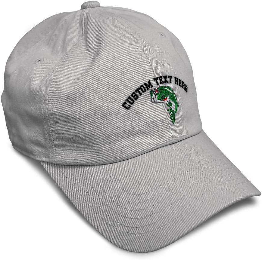 Custom Soft Baseball Hat Embroidered Dad Hat Fish Sea Bass Embroidery Men & Ladies Baseball Cap Cotton