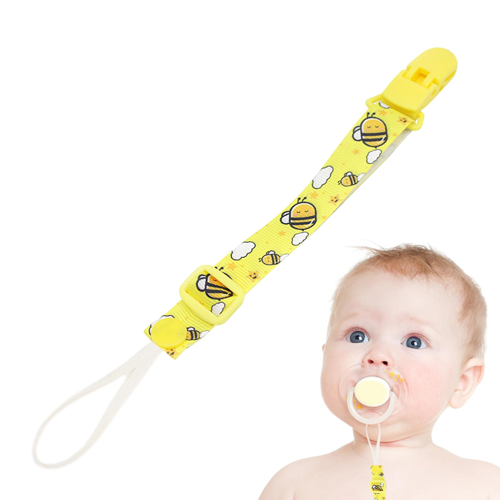 Clip per ciuccio, clip per porta ciuccio - Guinzaglio universale antigoccia per e massaggiagengive,Giocattoli per la dentizione con cordino per, adatti per la maggior parte
