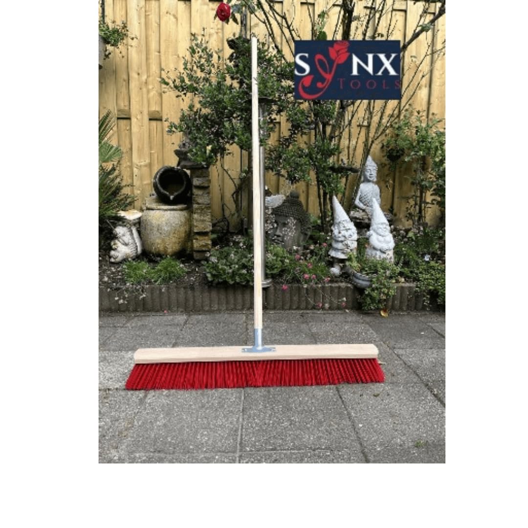 Stahlbesen Kunststoffbesen 80 cm - Straßenbesen - Schrubbesen - Besen - Außenbesen Kunststoffhaare -mit Stahl 160 cm