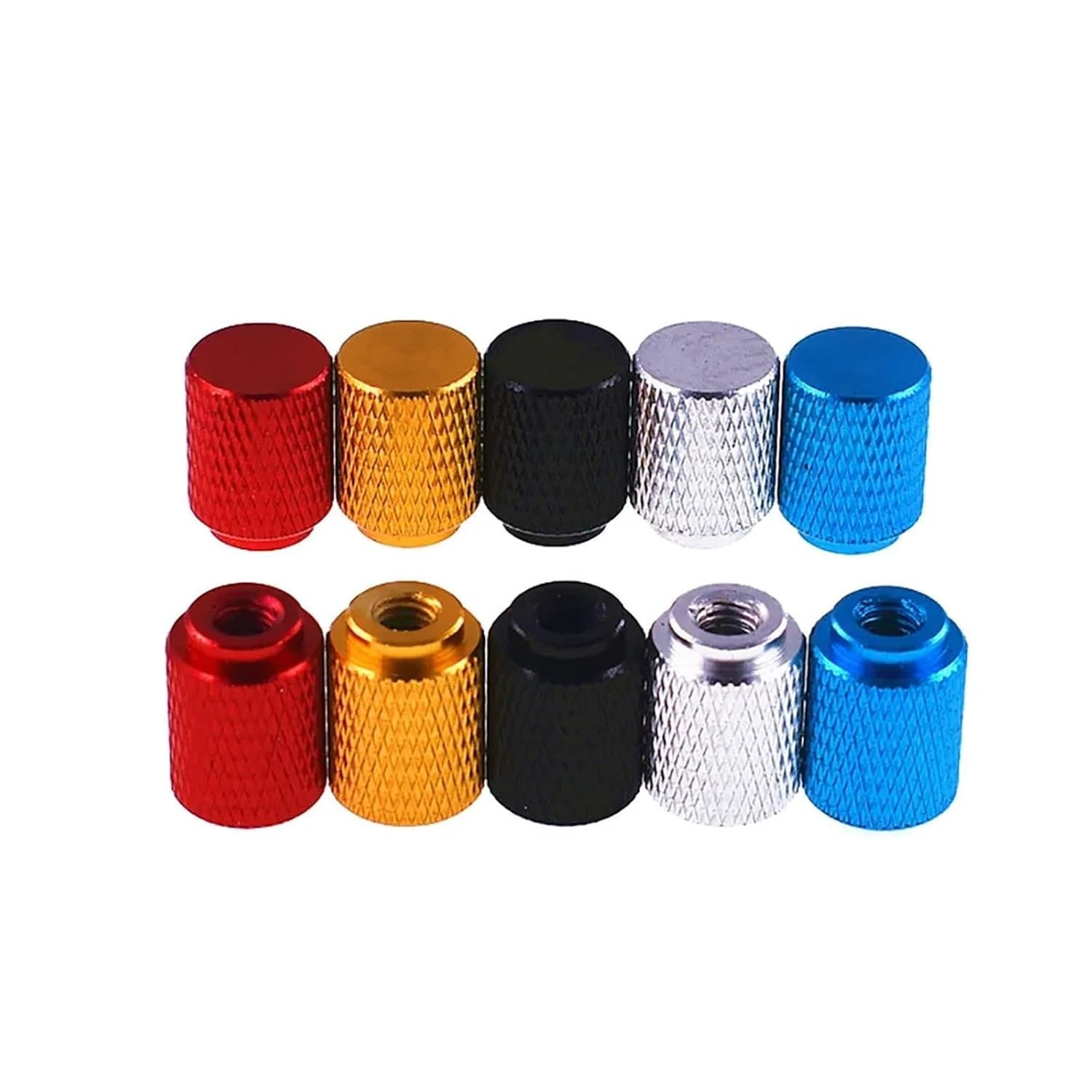 5 PCS M3 M4 M5 M6 Blind Hole Knurled Thumb Nuts Aluminum Alloy Hand Grip Knobs Nut Extended Manual Adjustment Nut(Silver,M5)