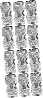 UKCOCO 12 Peças Conector Pl259 Conector Coaxial Adaptador De Antena Adaptador Coaxial N Conectores Latão Prata Pl259 Conectores Barril Conectores Cb Adaptador De Antena Acoplador Coaxial