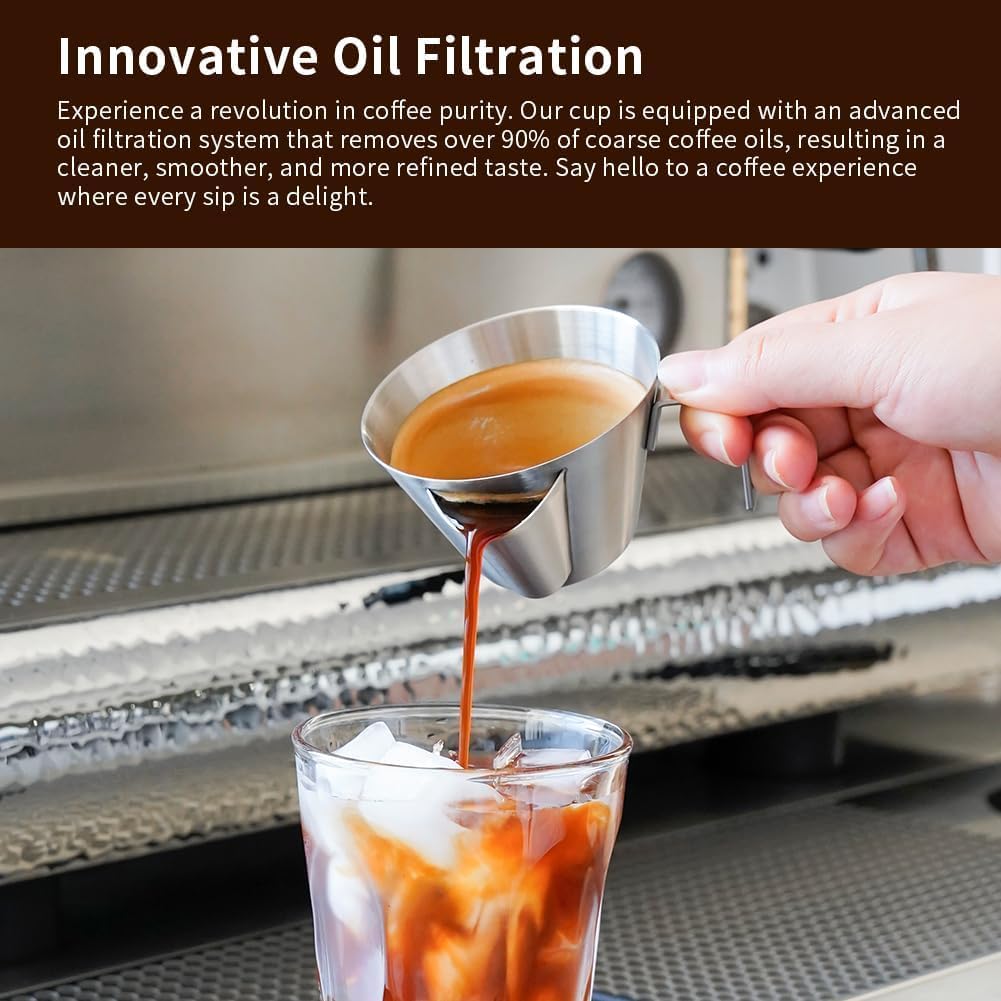 3.4oz Crema Remover Espresso Shot Cup Espresso Cup with Oil Separation