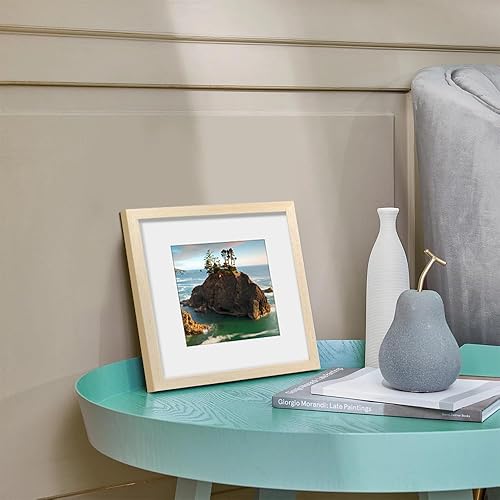 Miniatura 6 de Kilarero Juego de 2 portarretratos de 12 x 12 pulgadas, madera de roble maciza de 8 x 8 pulgadas con paspartú o de 12 x 12 pulgadas sin paspartú