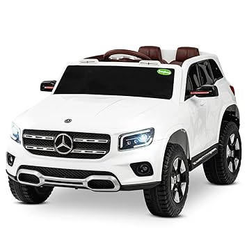Baybee Licensed Mercedes GLB Battery Operated Ride on Kids Car, Baby Car with USB, Music | Electric Kids Baby Big Car Toys | Battery Operated Car for Kids to Drive 2 to 6 Years Boys Girls (White)