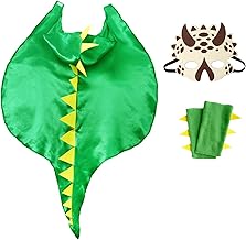 Bseical Déguisement Dinosaure Enfant, Cape de Dragon Avec Masque et Manches, Kit Carnaval Animaux
