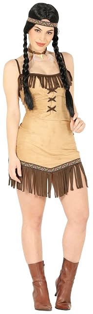 FIESTAS GUIRCA - Disfraz Mujer - Vestido Nativa Americana - Talla S